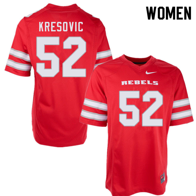 Women #52 Nikola Kresovic UNLV Rebels College Football Jerseys Sale-Red - Click Image to Close